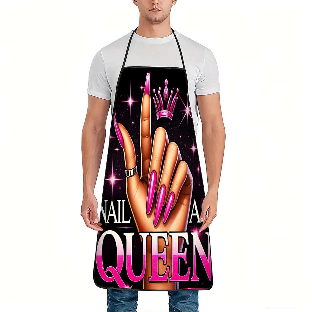 Queen Art Craft - مريلة عصرية بتصميم فن الأظافر، تتميز