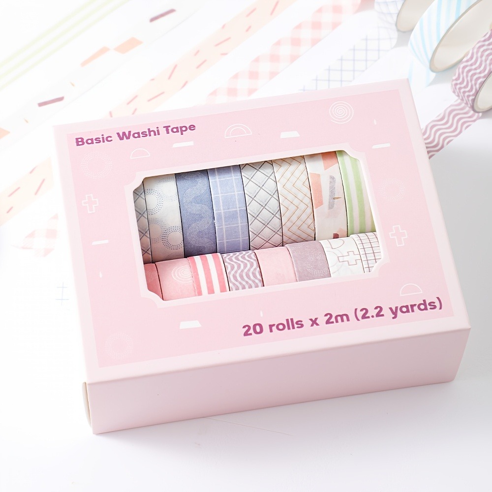 Art Craft Stationery - 20 لفة من شريط الماكرون، بعرض