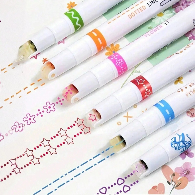 Art Craft Stationery - 6 قطع أقلام تحديد منحنية برأس