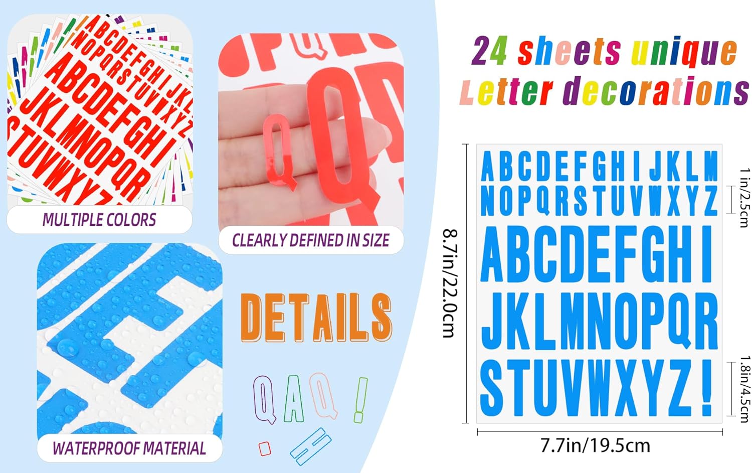 12 ورقة من ملصقات الحروف بحجم  - مراجعة Art And Craft Letter Z وسعره