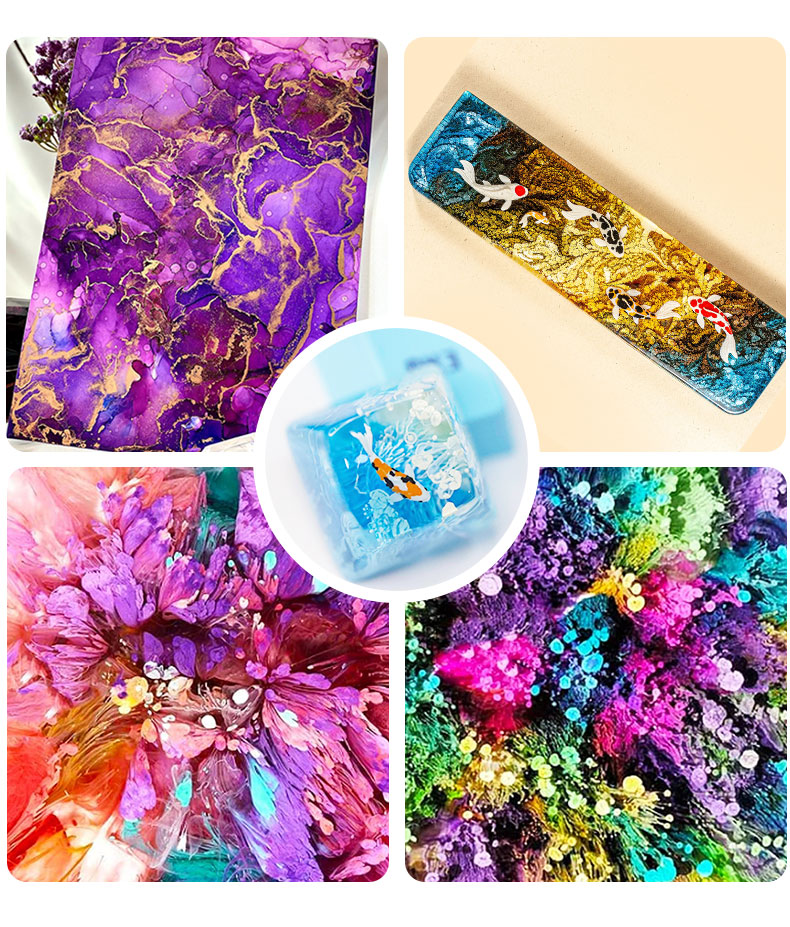 10 مللي الكحول الحبر الفن الاي - مراجعة Alcohol Ink Set وسعره