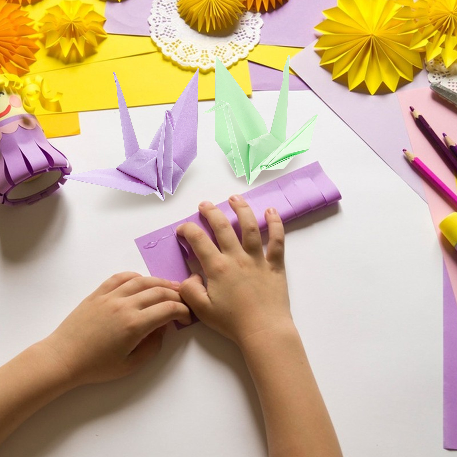 100 قطعة من ورق البناء الملون  - مراجعة Art Craft Stationery وسعره