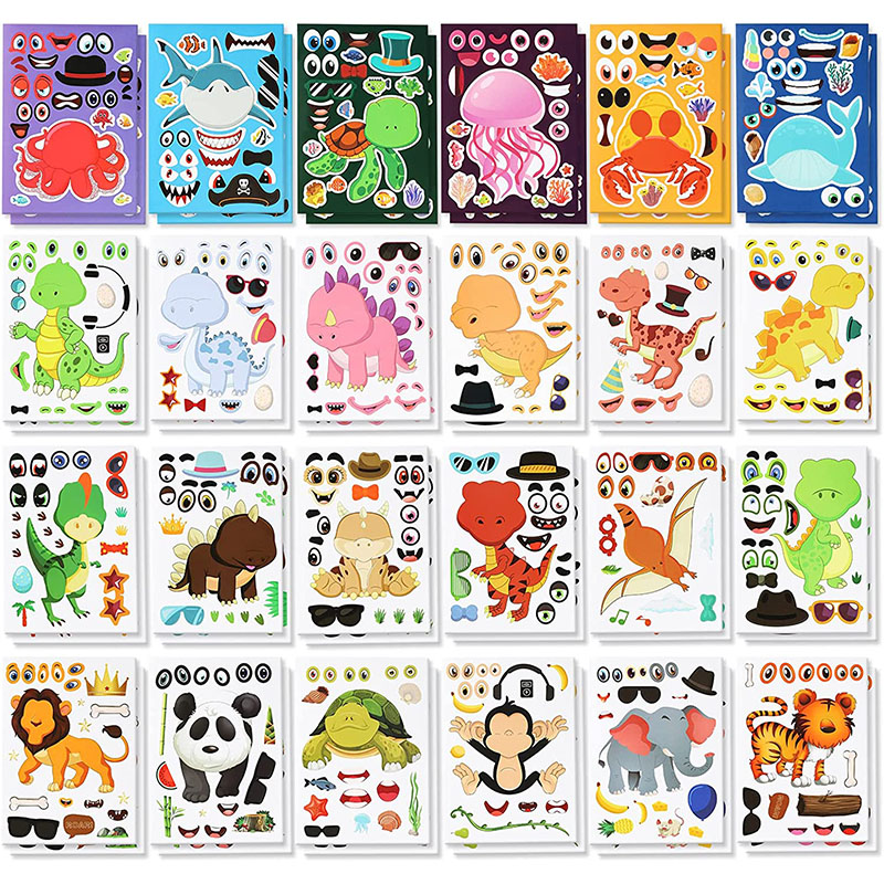 12/24 ورقة اصنع ملصقات وجه حدي - مراجعة Art And Craft Zoo Animals وسعره