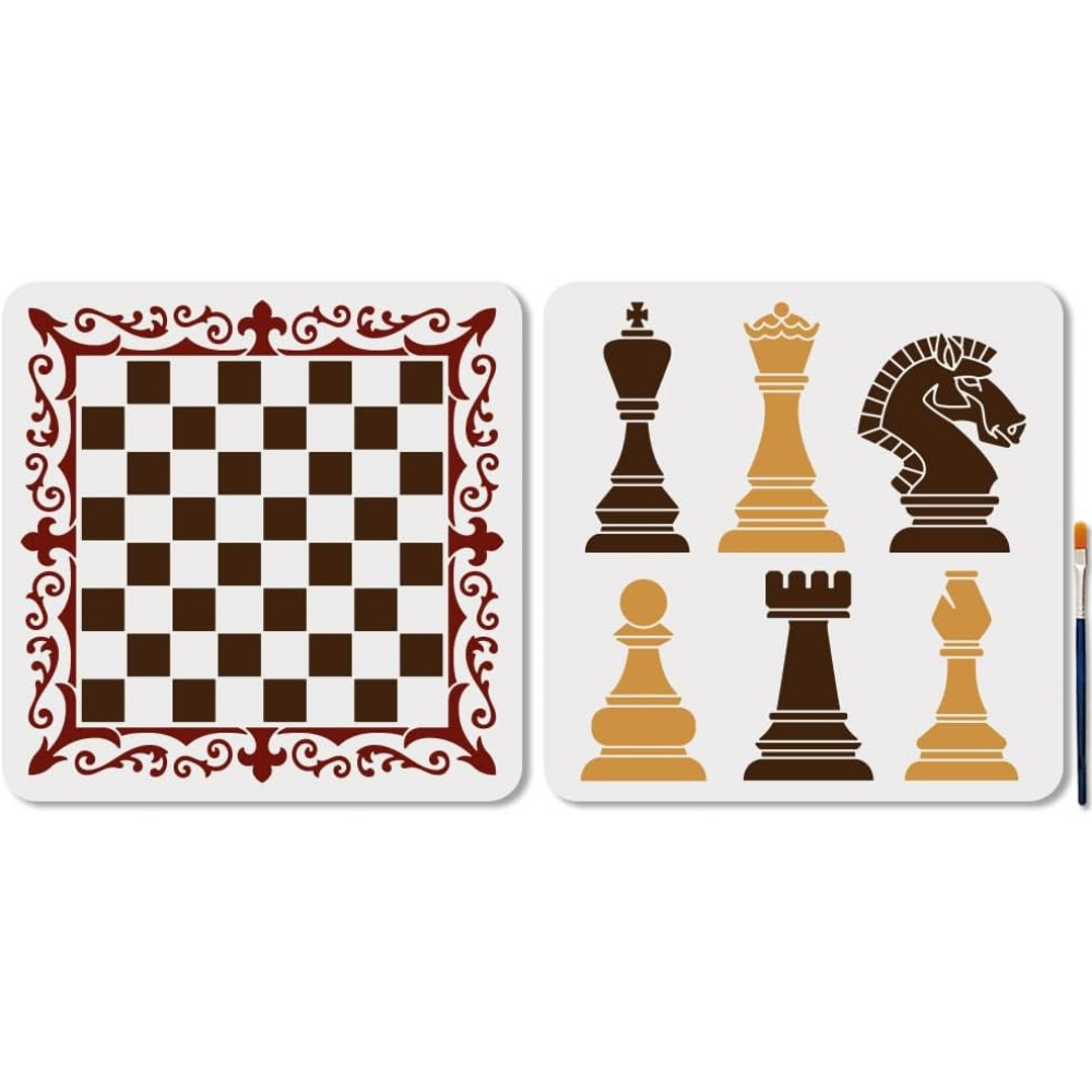 2 قطعة قطع الشطرنج الاستنسل ال - مراجعة Art Craft Board وسعره