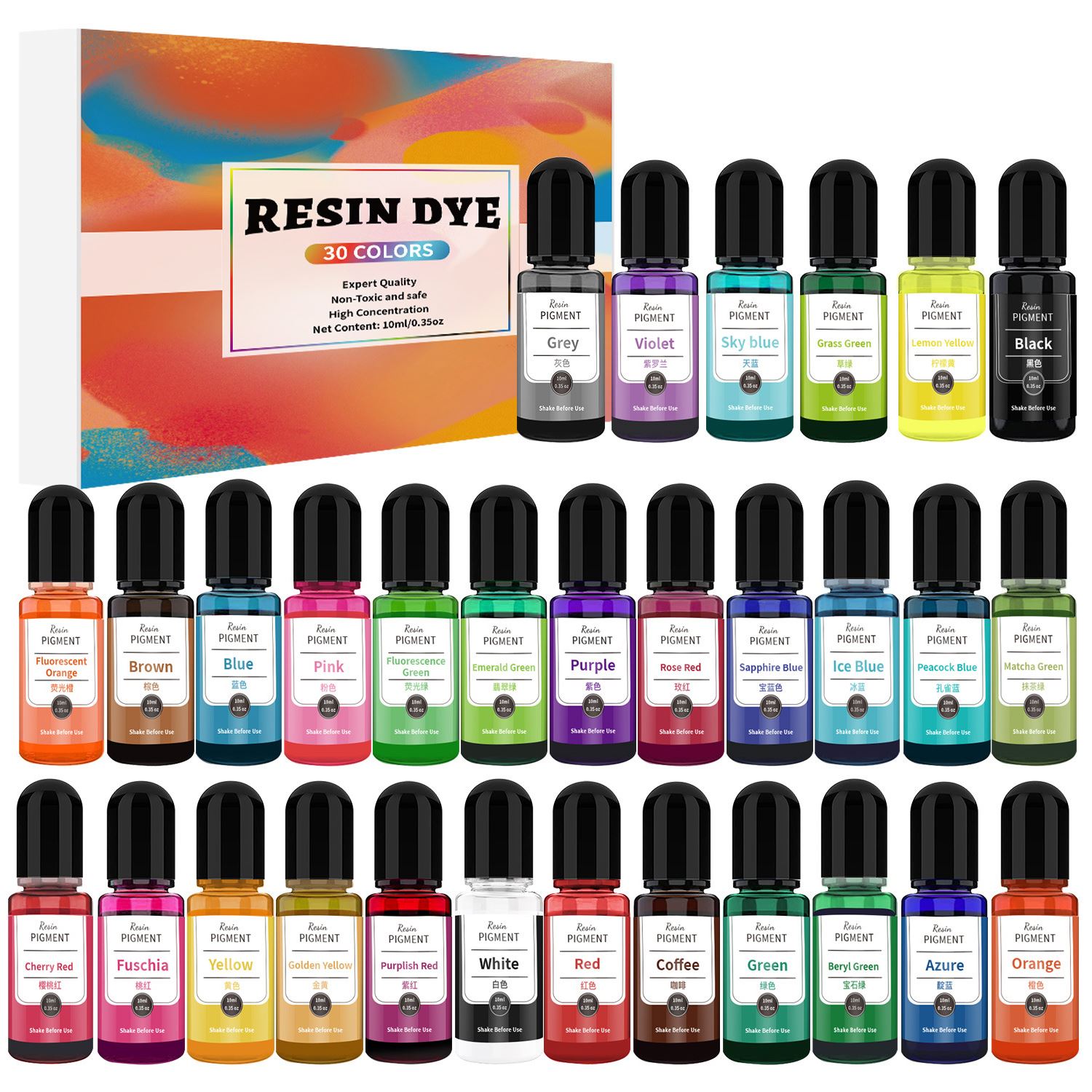 24/30 ألوان مجموعة 10 مللي الا - مراجعة Alcohol Ink Set وسعره
